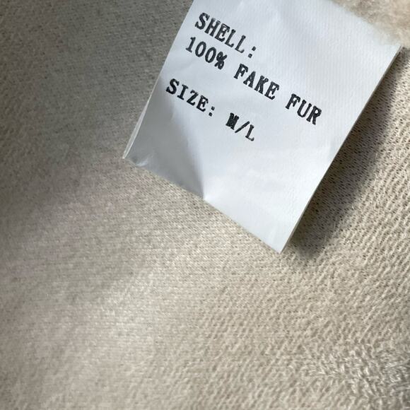 line and dot agnes cream oversized long teddy jacket trench coat Medium Large - Picture 6 of 15